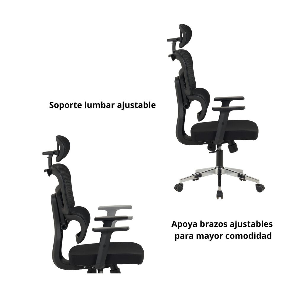 Silla Escritorio Ergohuman Troy Negro image number 4.0