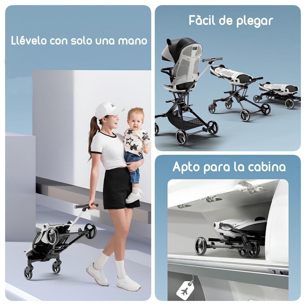 Coche De Paseo 360&deg; Reclinable Playkids Blanco Lubabycas image number 5.0