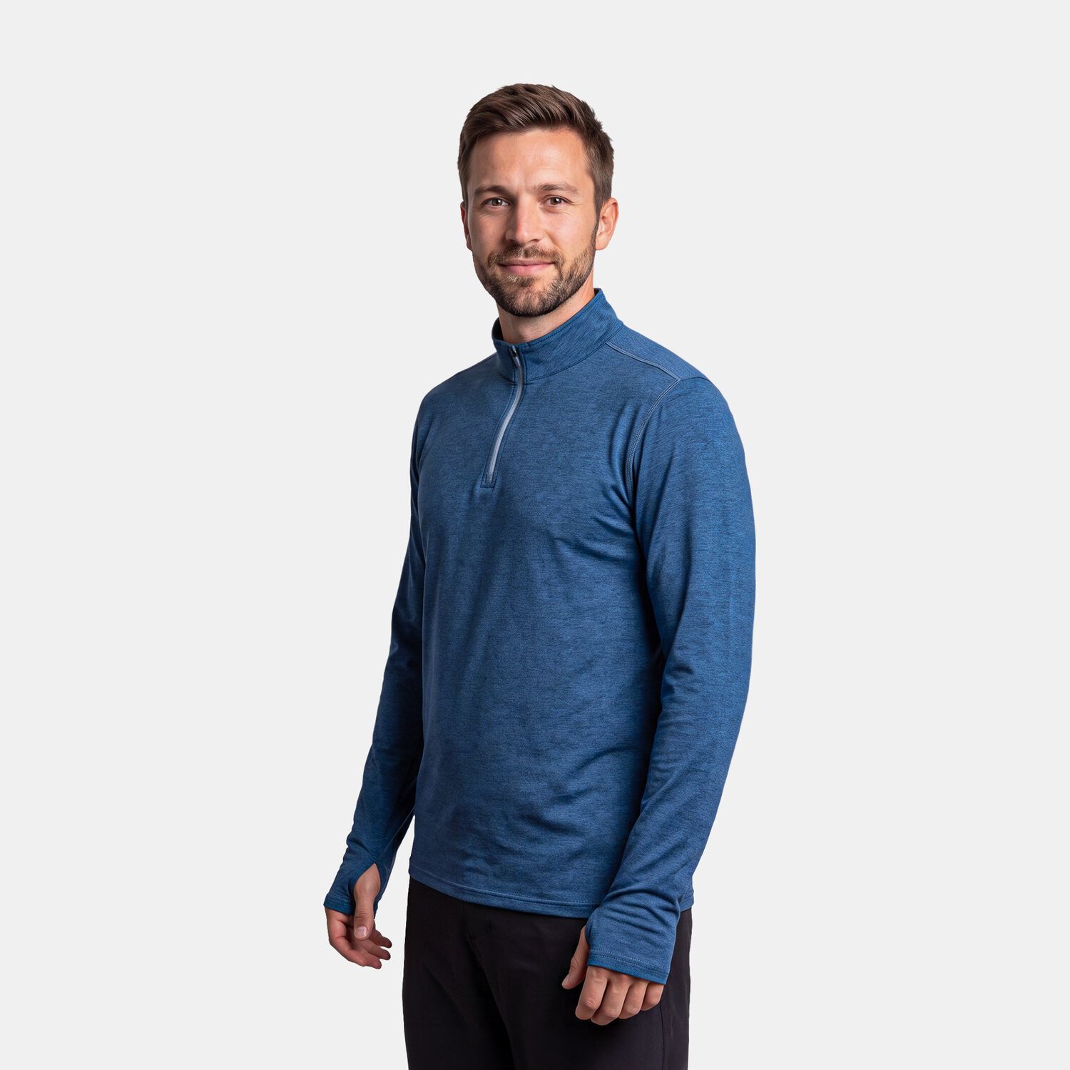 Polera Dry Fit Hw Spx Manga Larga Hombre Deep Blue image number 2.0