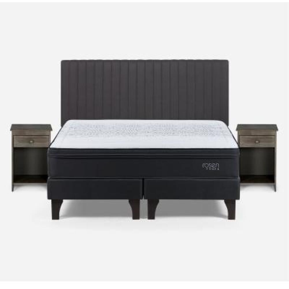 Cama Europea Rosen Tempo / 2 Plazas / Base Dividida + Set De Maderas image number 6.0