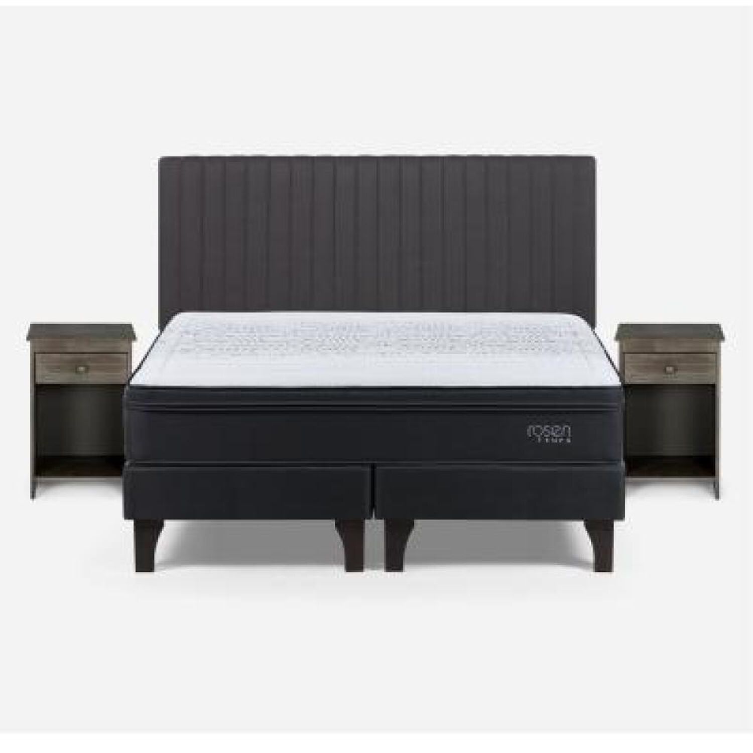 Cama Europea Rosen Tempo / 2 Plazas / Base Dividida + Set De Maderas image number 6.0