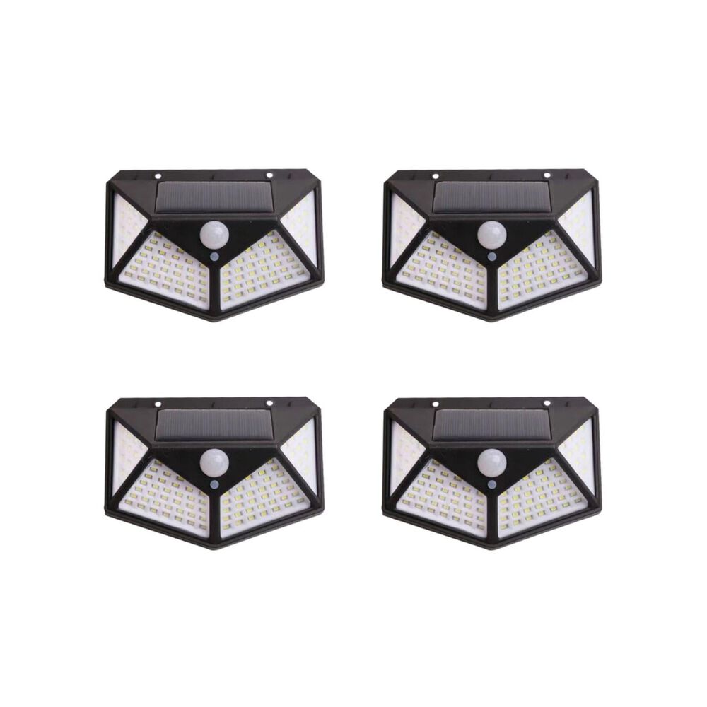 Pack 4 Aplique Triangular 100 Led Solar Contra Agua image number 0.0