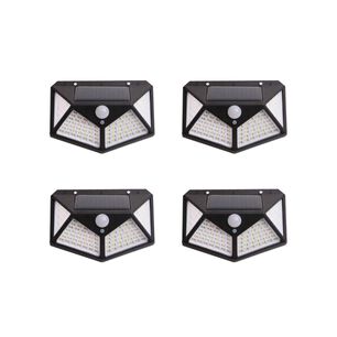 Pack 4 Aplique Triangular 100 Led Solar Contra Agua