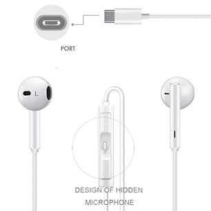 Aud&iacute;fonos Con Cable Y Microfono Entrada Tipo C Compatible Para Smartphone Celulares