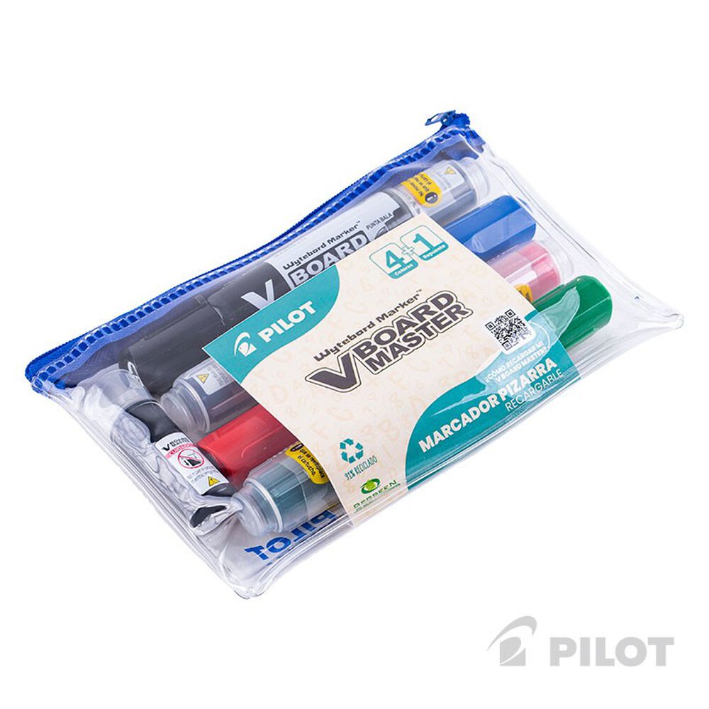 Set 4 Marcadores Recargables Pilot Colores Surtidos Azul Negro Very Rojo image number 2.0