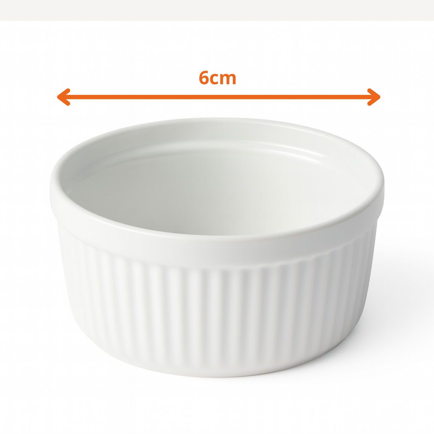 Set 3 Pocillos Ramekin Ceramica Blanco 6cm Cocina Horno image number 5.0