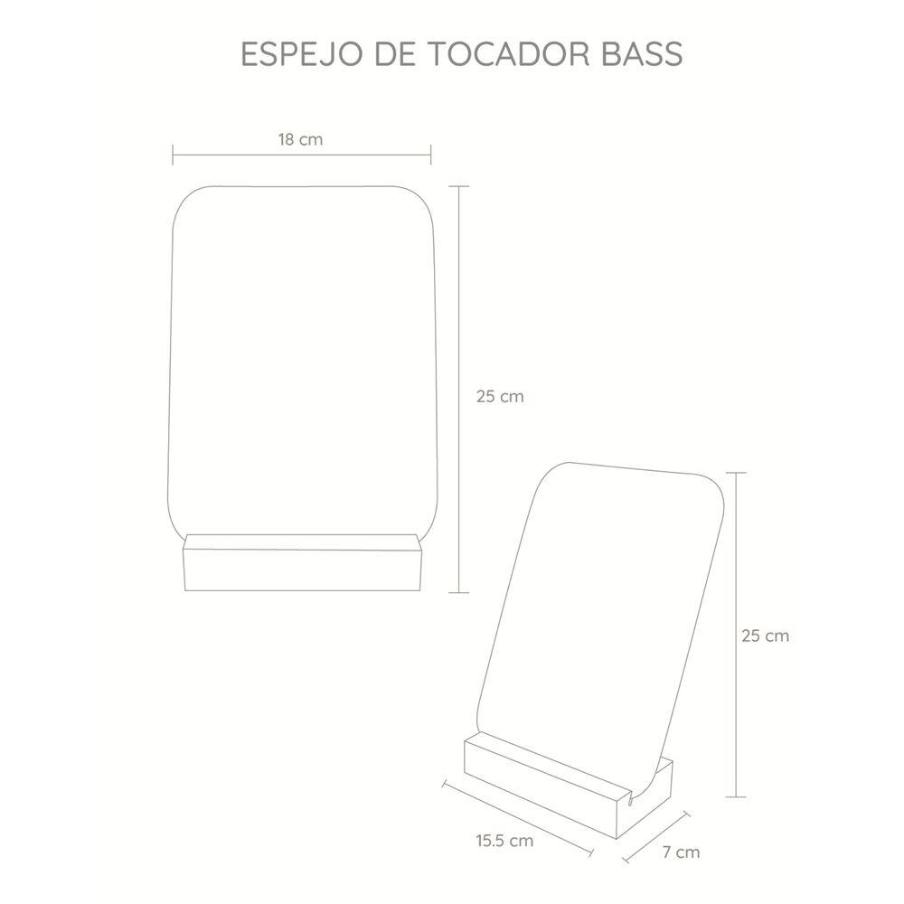 Espejo Semicircular Base Madera Fm-076 25x18x7 image number 4.0