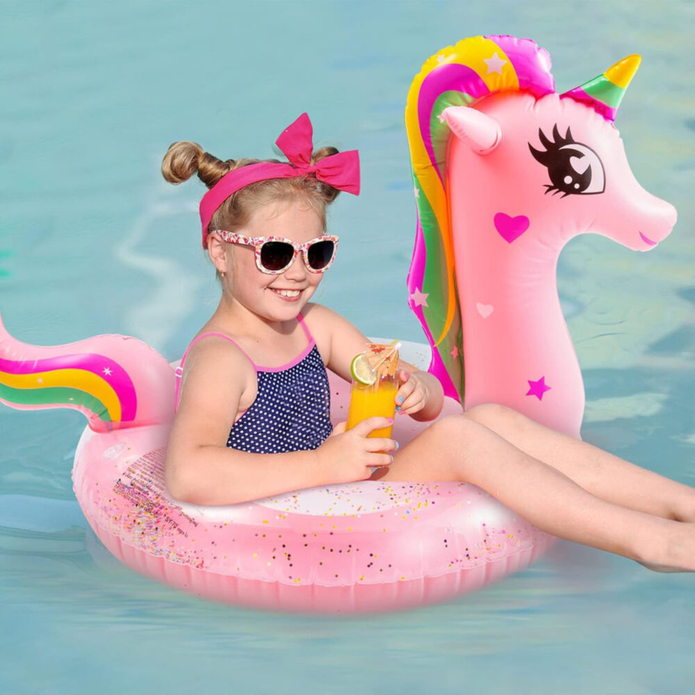 Flotador Unicornio Rosado Piscina Niños Salvavidas image number 3.0