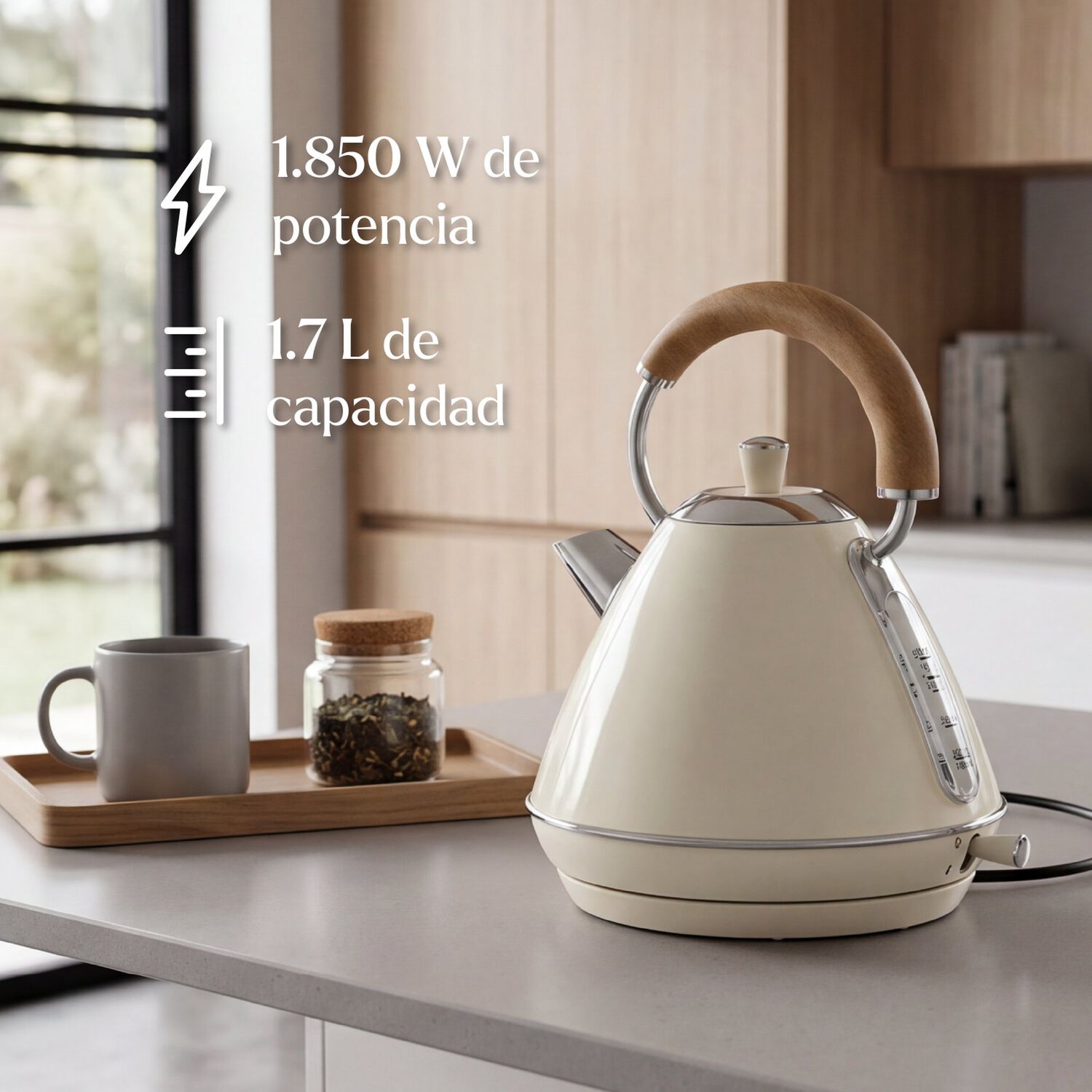 Hervidor Design Beige 1,7 L Easyways image number 2.0