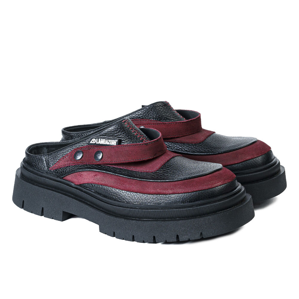 Zapato Cuero Mule Adri&aacute;tico Rojo Negro Landazuri image number 2.0