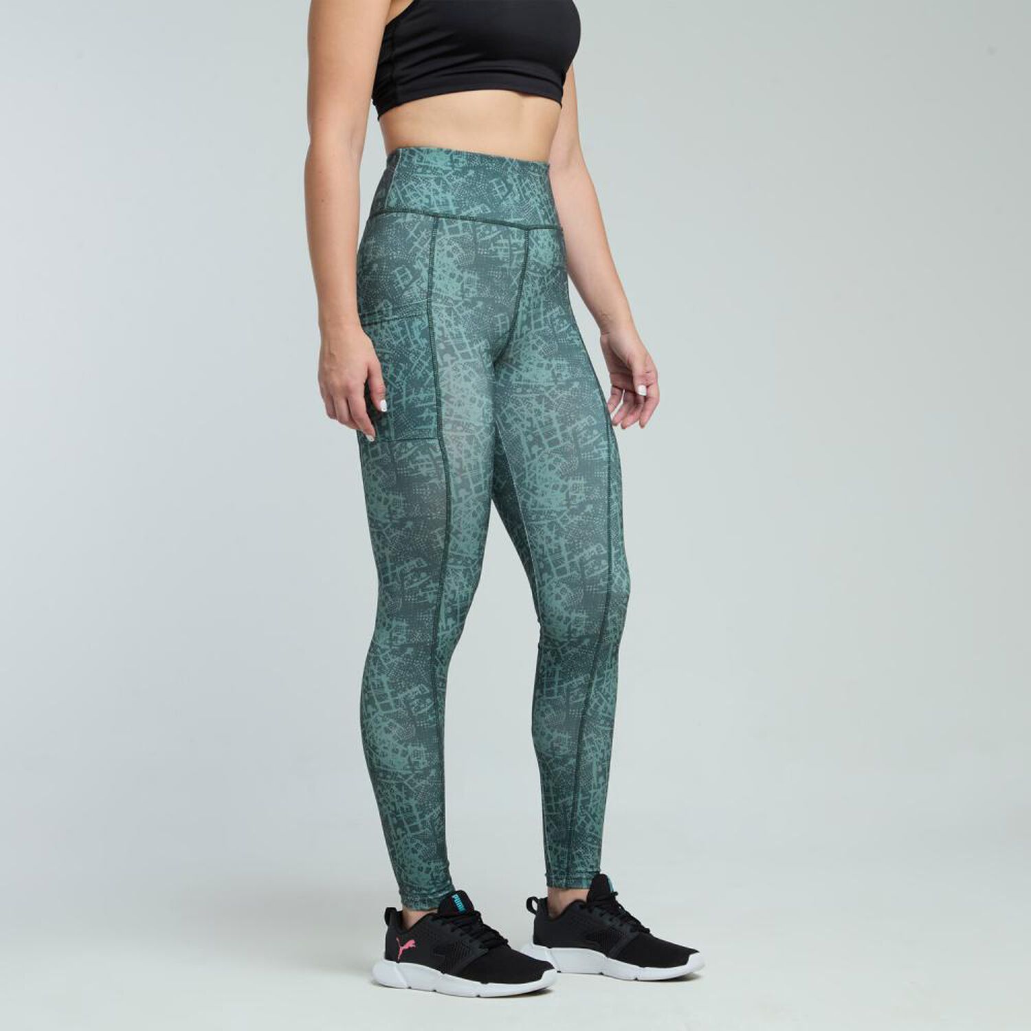 Calza Deportiva Lisa Tiro Alto Regular Mujer Wetland image number 2.0