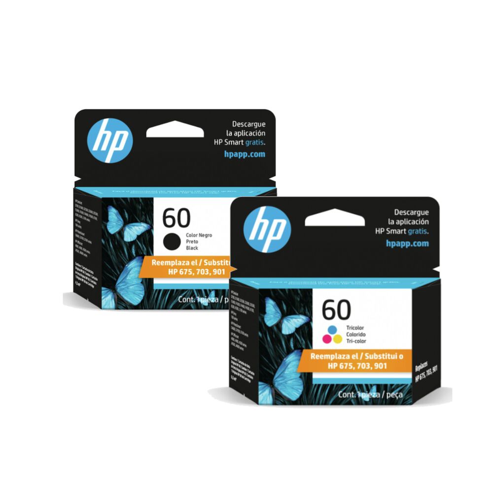 Pack Cartuchos Hp 60 Original Negro / Tricolor image number 1.0
