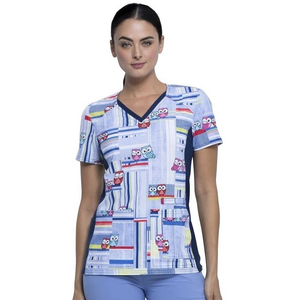 Polera Clinica Estampado Cherokee Azul | Enfermera image number 0.0