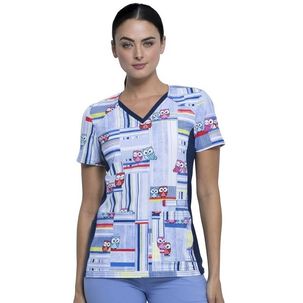 Polera Clinica Estampado Cherokee Azul | Enfermera