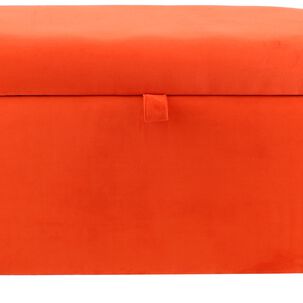 Banqueta Leyzy Naranjo Con Baúl 105x50x45 Cm De Máxima Design