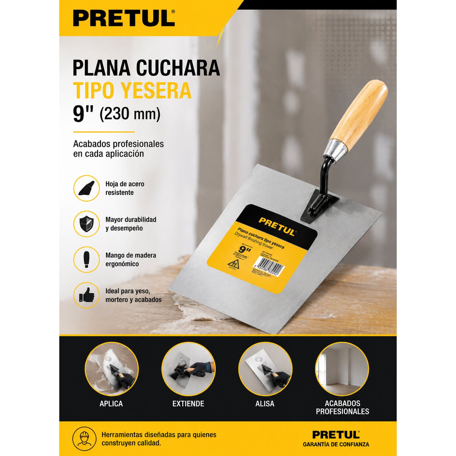 Plana Cuchara 9 Tipo Yesera Pretul Ct-9yp image number 2.0