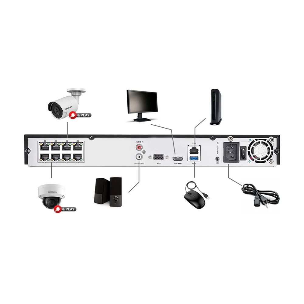Nvr 8 Canales Hikvision Ds-7608ni-q2/8p Ethernet Y Wi-fi image number 3.0