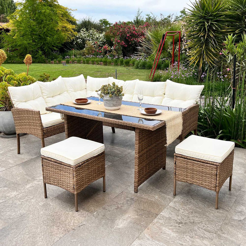 Juego Living Comedor Terraza Alma Caramelo 8 Personas image number 0.0