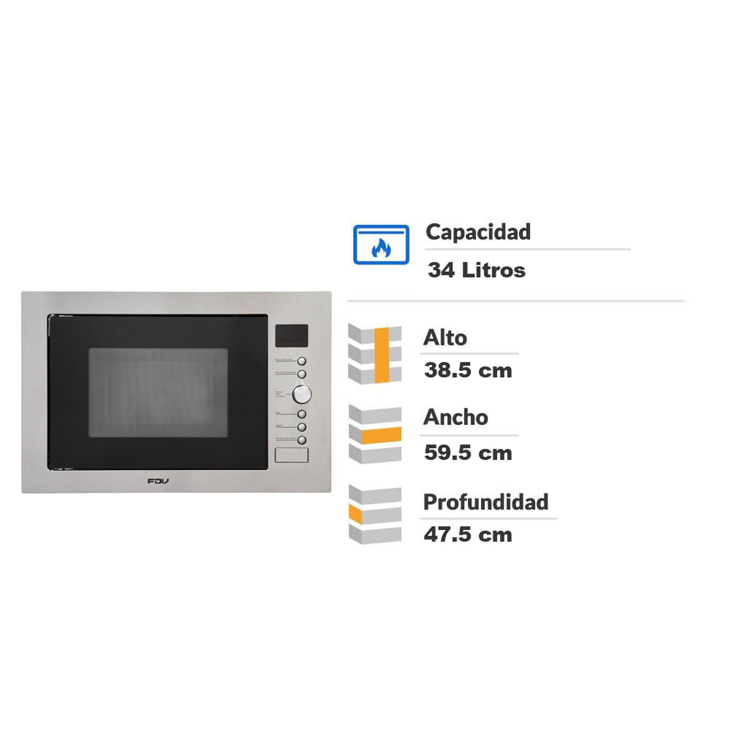 Horno Microondas Empotrado Fdv Deluxe Smart / 34 Litros image number 1.0