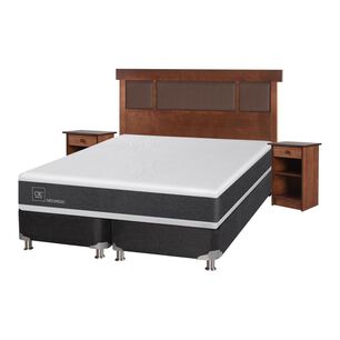 Box Spring Cic Ortopedic / 2 Plazas / Base Dividida  + Set De Maderas