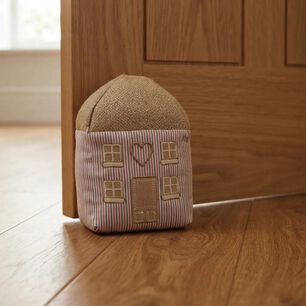 Tope De Puerta Decorativo Casita Rosa Estilo Campestre