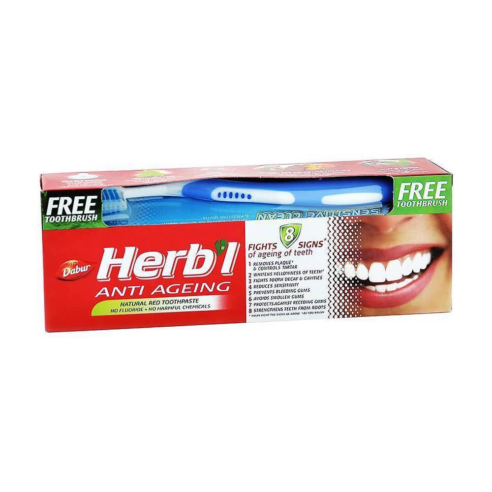 Pasta Dental Herb'l Anti Envejecimiento + Cepillo De Dientes 150gr image number 0.0