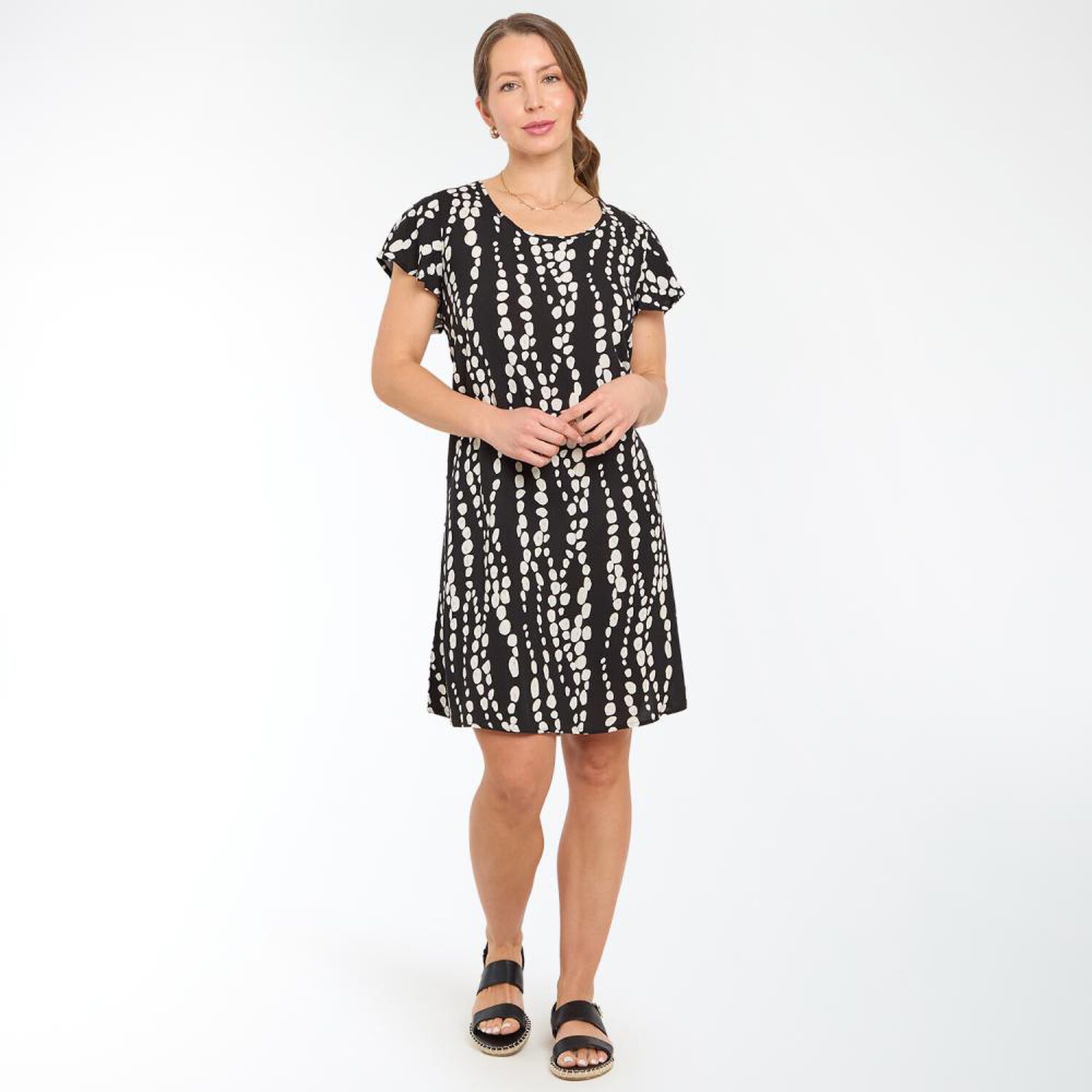 Vestido Corto Lazo En Espalda Sin Mangas Con Vuelos Mujer Geeps image number 0.0