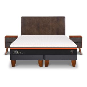 Cama Europea Cic Bee Comfort / King / Base Dividida + Set De Maderas