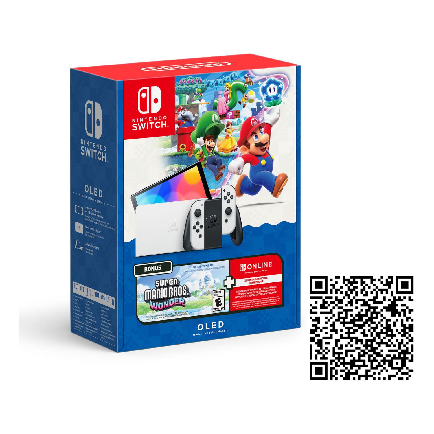 Consola Nintendo Switch Oled White + Super Mario Bros Wonder + 3 Meses NSO image number 7.0