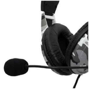 Audifonos Gamer Overear Jack 3.5mm Mimetizado Gris