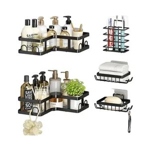 Organizador De Ducha De Esquina 5 Piezas Con Adhesivos