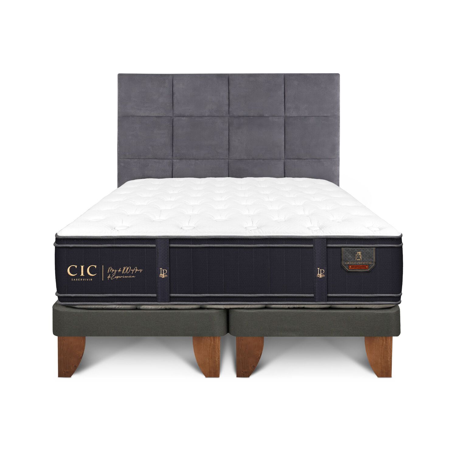 Cama Europea Cic Grand Premium / 2 Plazas / Base Dividida + Respaldo image number 0.0