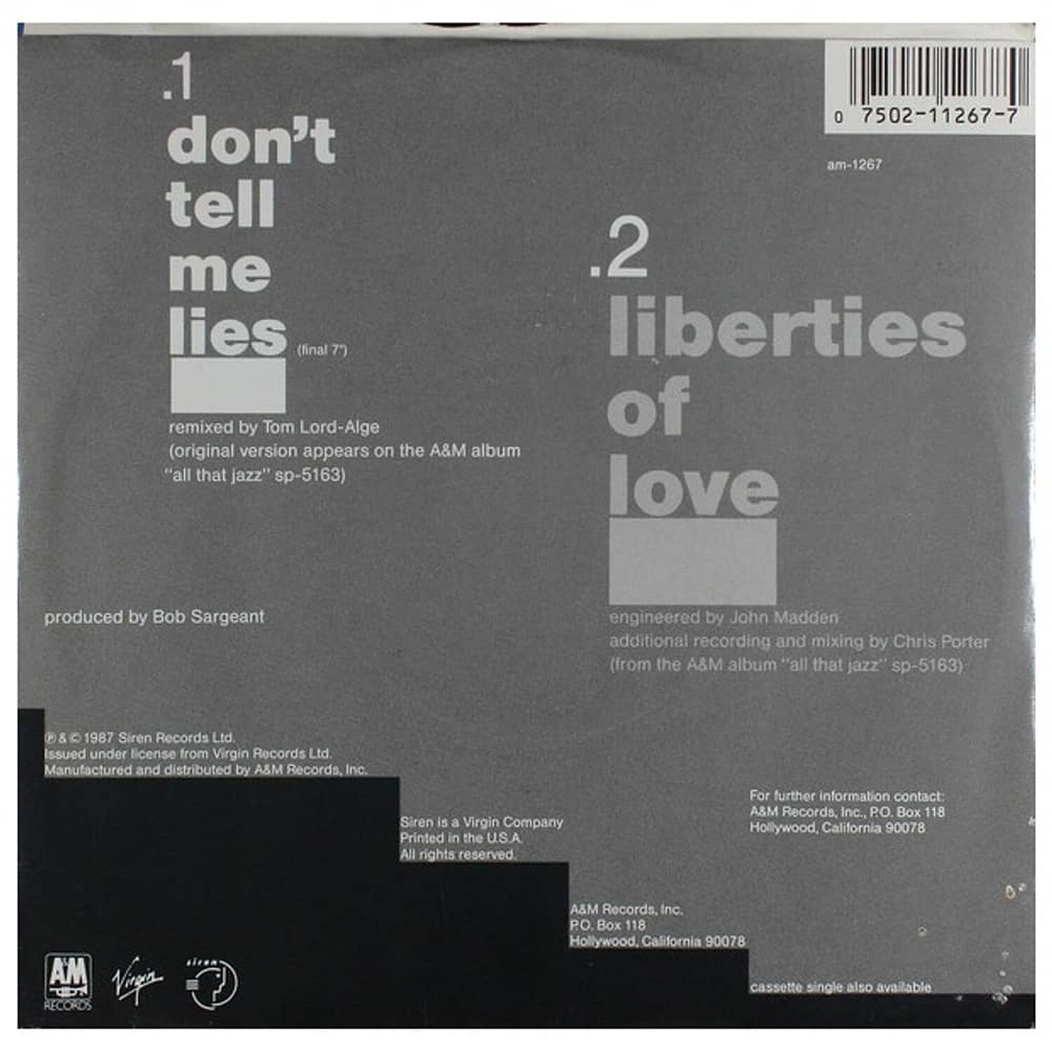 Breathe - Don't Tell Me Lies | 7" Single Usado image number 1.0
