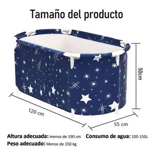 Ba&ntilde;era Plegable Adultos Ni&ntilde;os 120x55cm Spa Portatil