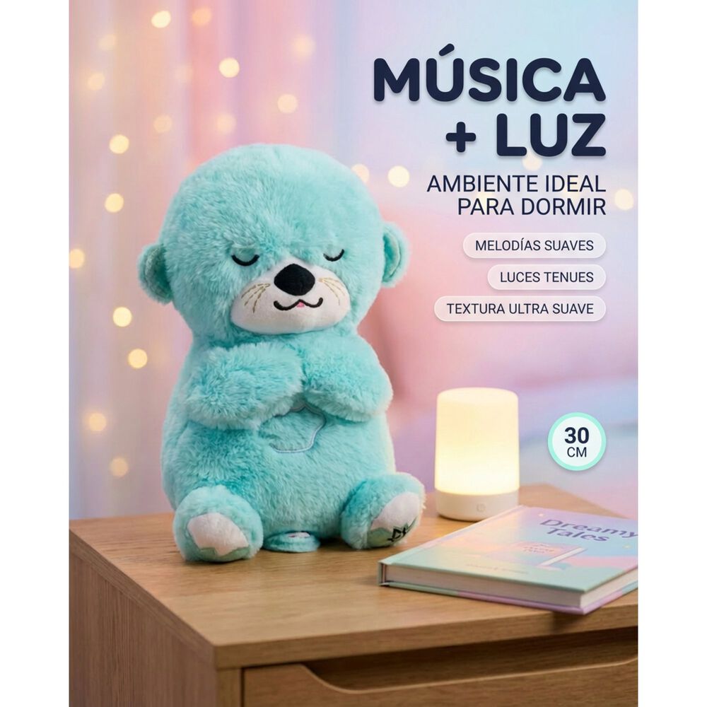 Peluche Nutria Respiraci&oacute;n Relajante Musical Con Luces Bebe image number 24.0