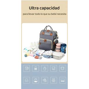 Mochila Maternal Lubabycas Impermeable Con Accesorios Negra