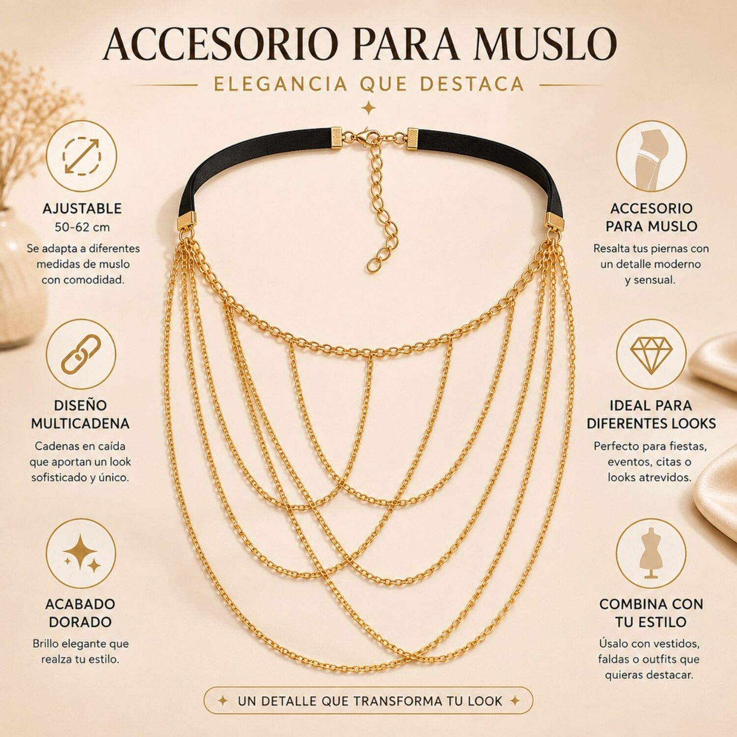 Cadena / Accesorio / Liguero Para Pierna Muslo Anillo Capass image number 5.0