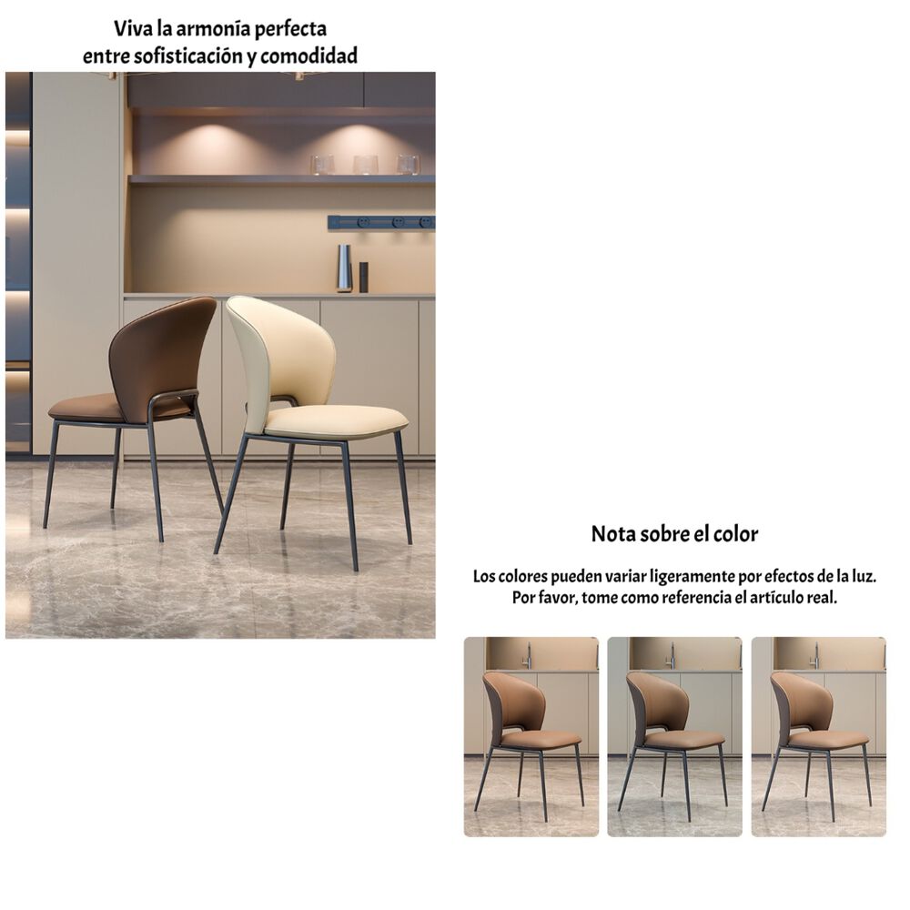 Pack 4 Sillas De Comedor Premium Ecocuero Deli Blancas image number 3.0