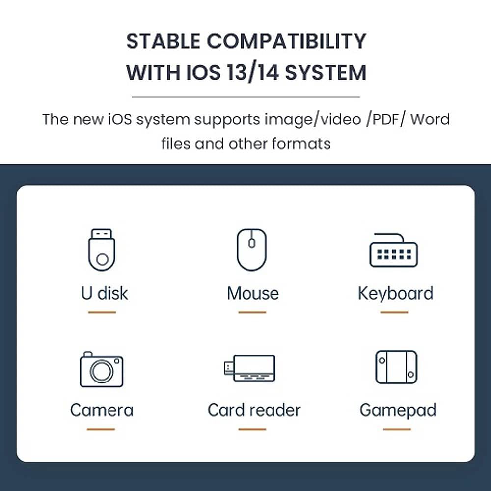 Adaptador Para Iphone Lightning A Usb 3.0 Otg De 8 Pines Macho A Usb Normal Conector Hembra image number 6.0