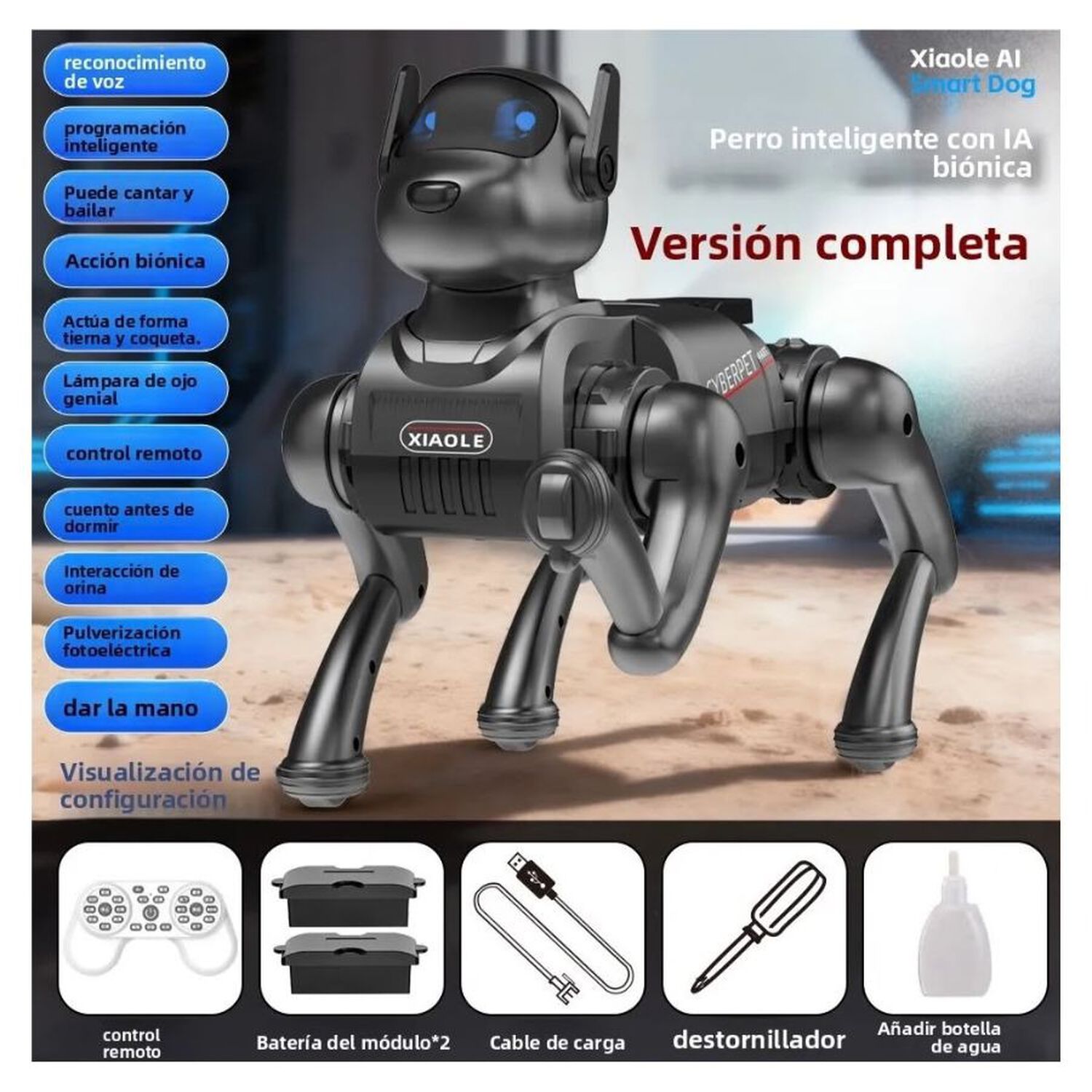 Perro Robot Rc Xiaole Control Remoto Luces Led Ni&ntilde;os image number 2.0