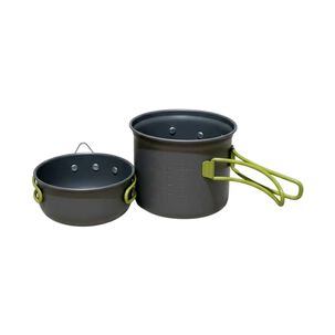 Set Ollas Camping Con Cocinilla Cubiertos 7 Piezas Acampada