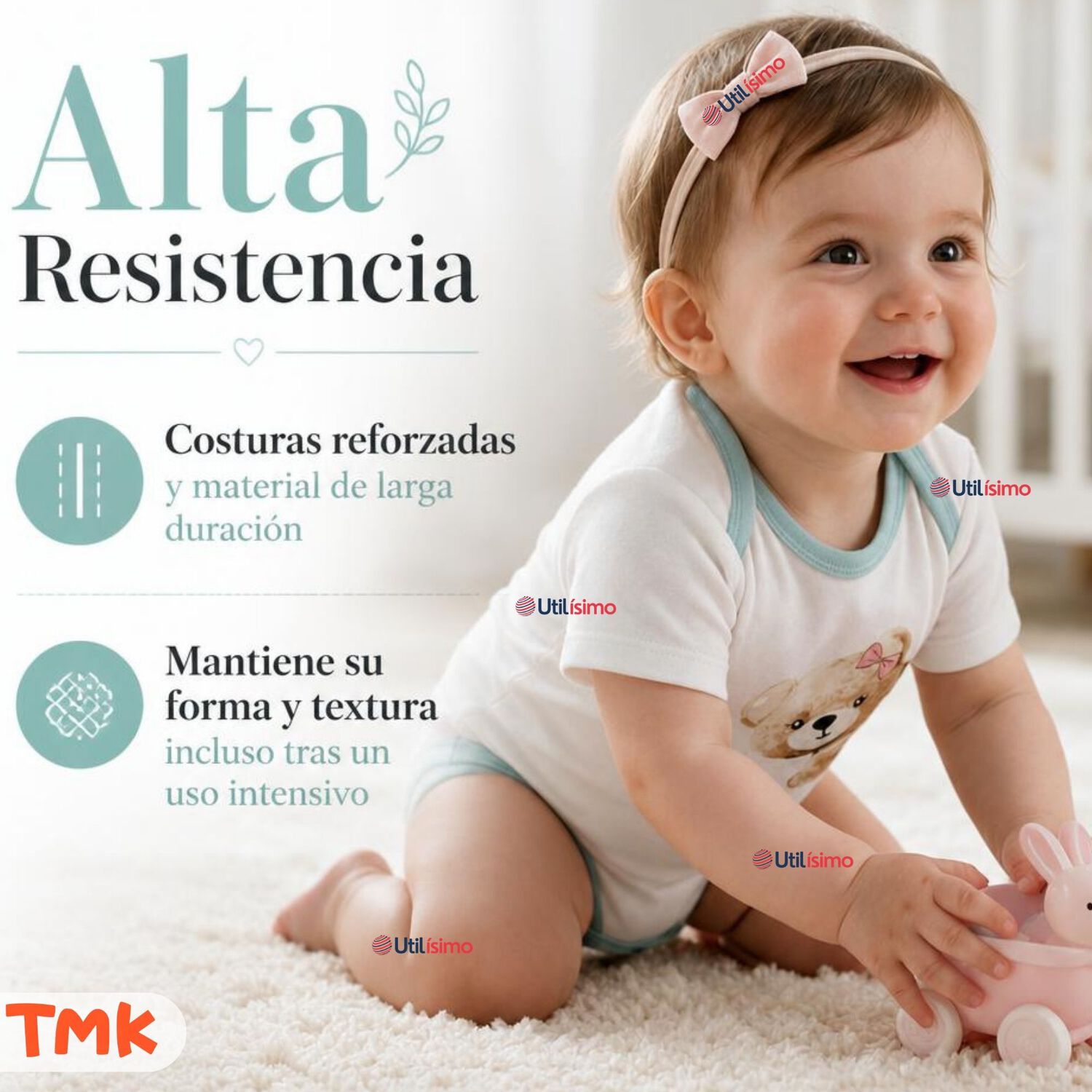 Pack 5 Bodys Manga Corta 100% Algod&oacute;n Tedmimak Ni&ntilde;a Cuddly Bears image number 9.0