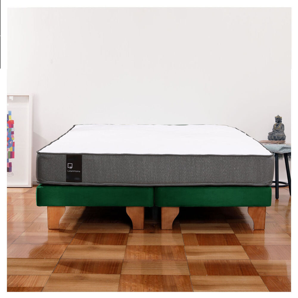 Cama Europea Zen Best Tela Velvet Verde 2 Plazas image number 0.0
