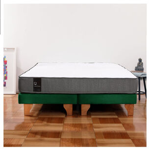 Cama Europea Zen Best Tela Velvet Verde 2 Plazas