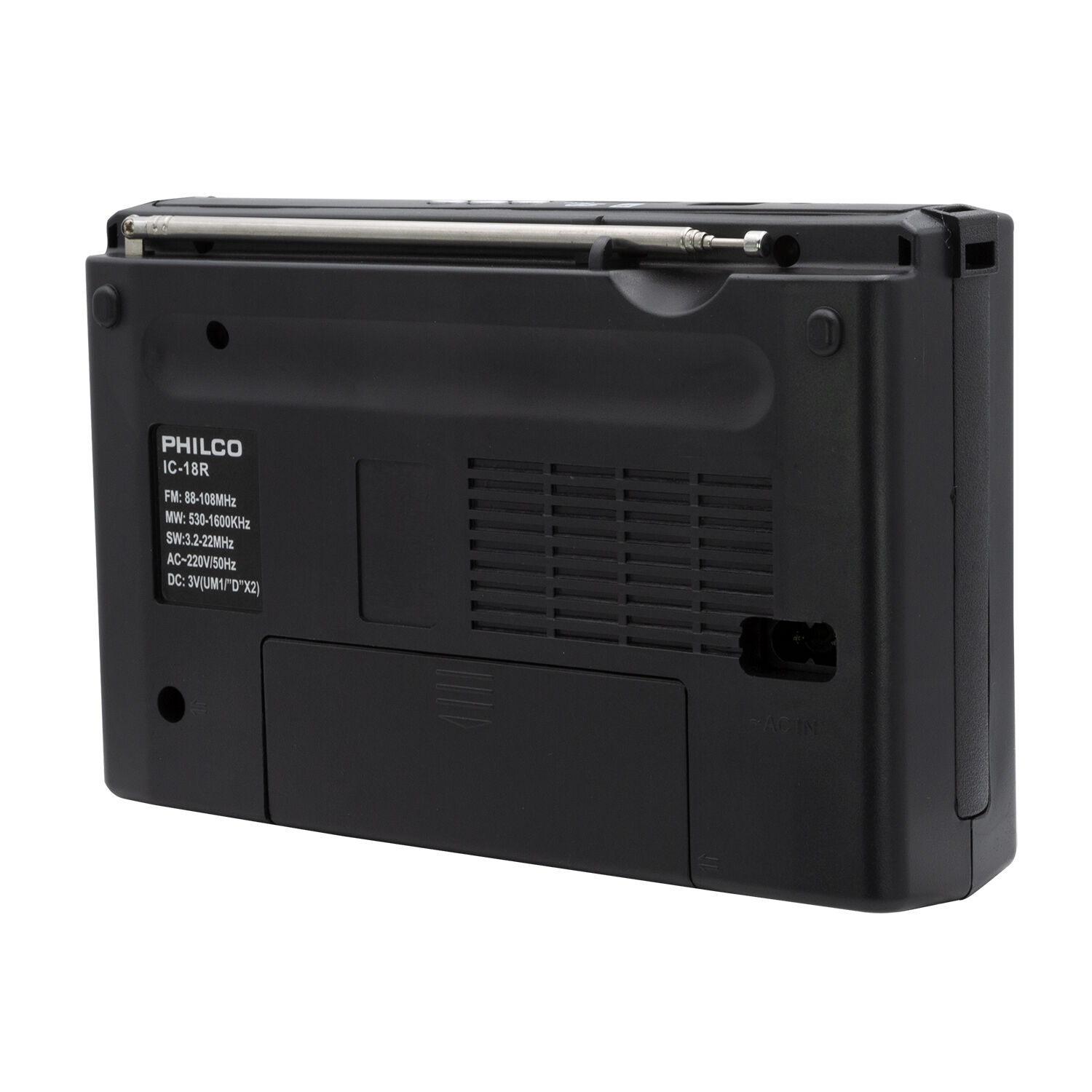 Radio Am / Fm Multibandas Recargable A Pilas Y Corriente 18r image number 3.0
