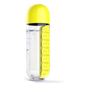Botella De Agua 600ml + Pastillero Semanal De Pastillas Oneder
