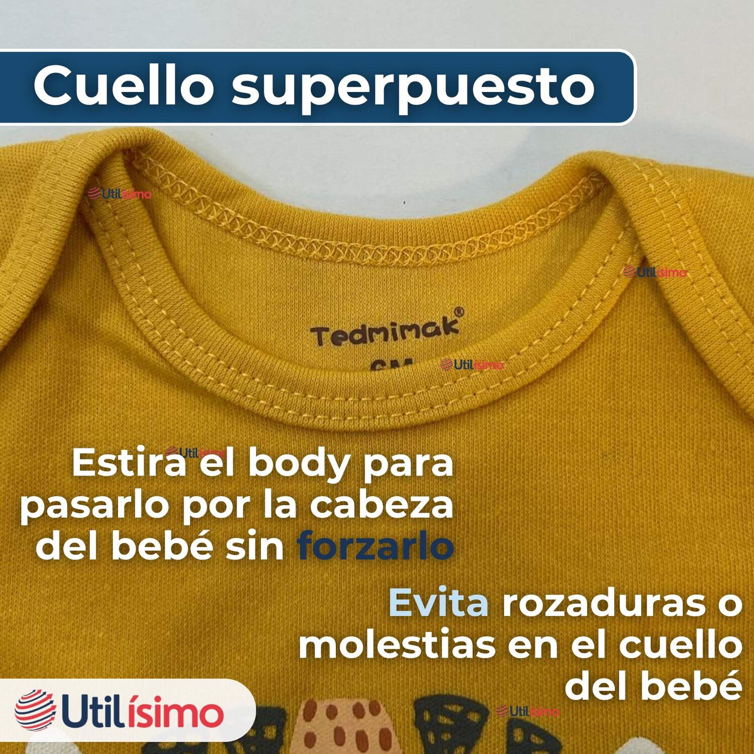 Pack 5 Bodys Ni&ntilde;o Manga Corta Tedmimak 100% Algod&oacute;n Baby Tiger image number 4.0