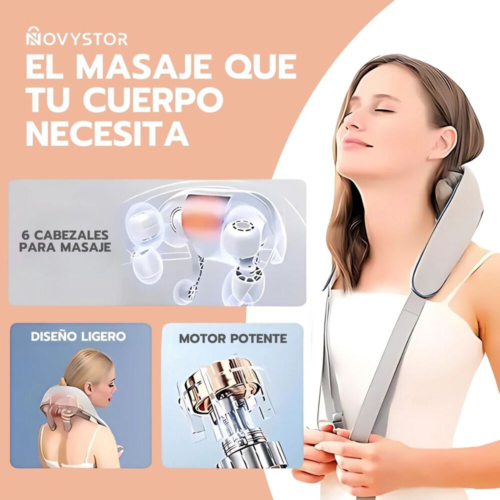Masajeador Inal&aacute;mbrico Para Cuello Y Cervical Con Calor image number 2.0