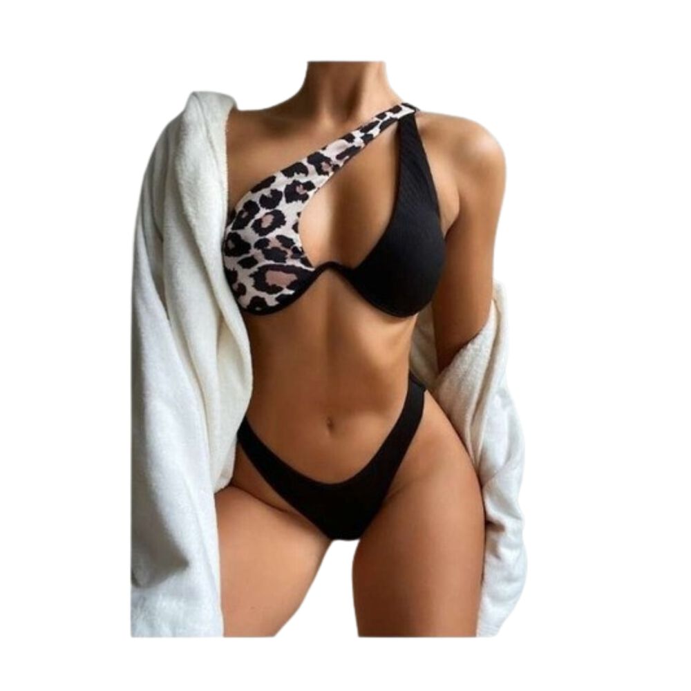Traje Baño Bikini Alto Animal Print Con Aro Realce image number 0.0