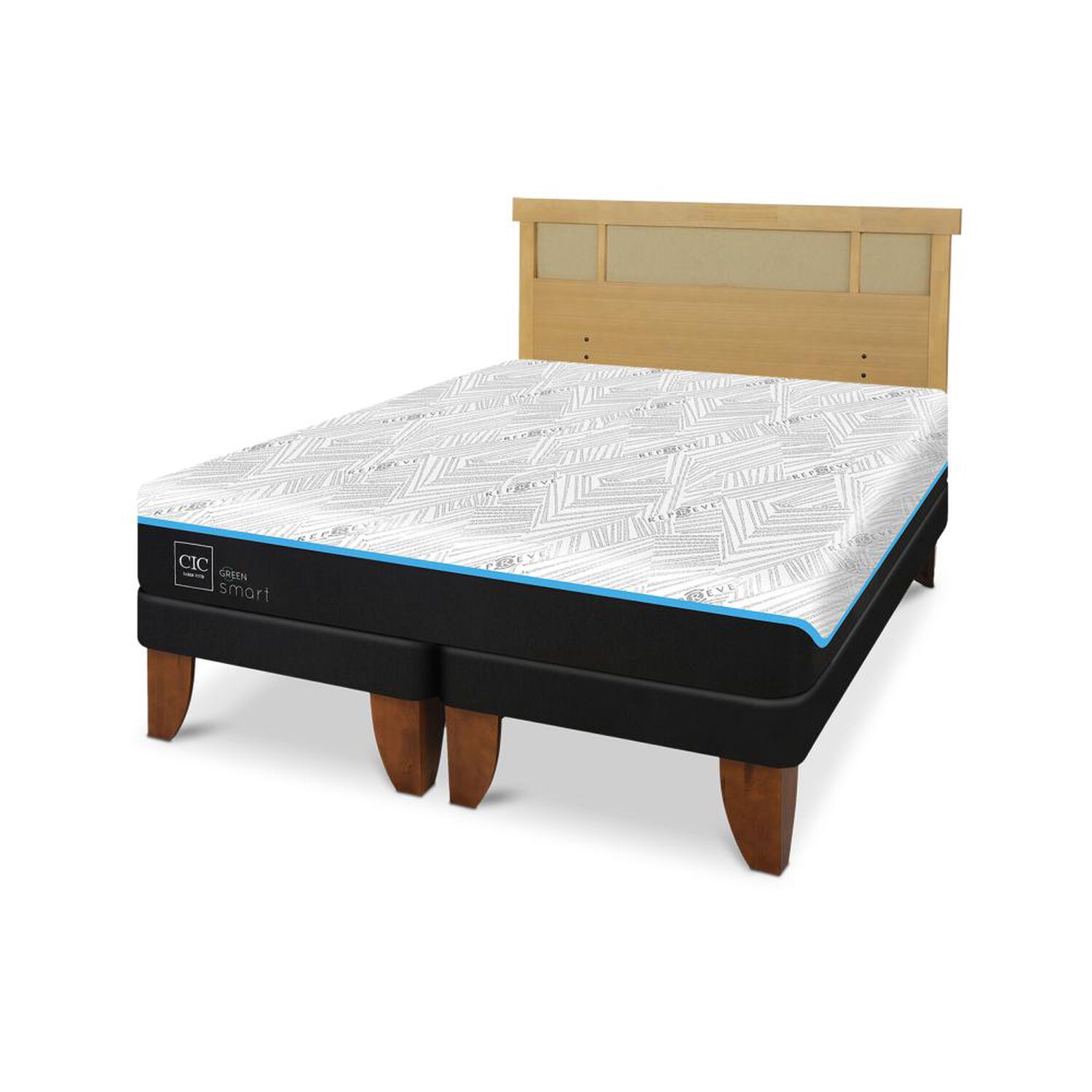 Cama Europea Cic Green Infinity / King / Base Dividida + Respaldo image number 1.0